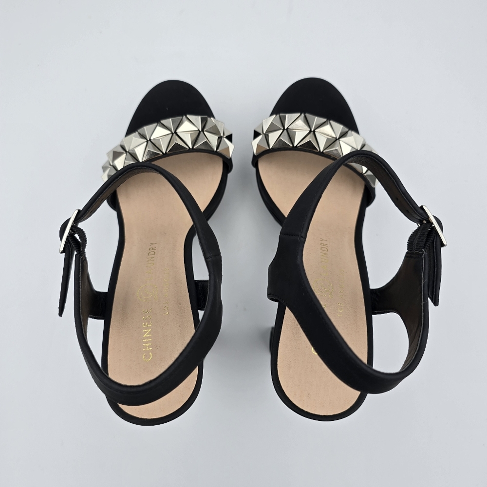 Chinese Laundry Arnette Studded Platform Heels, Black Nubuck, Women's 7.5M - Picture 12 of 15